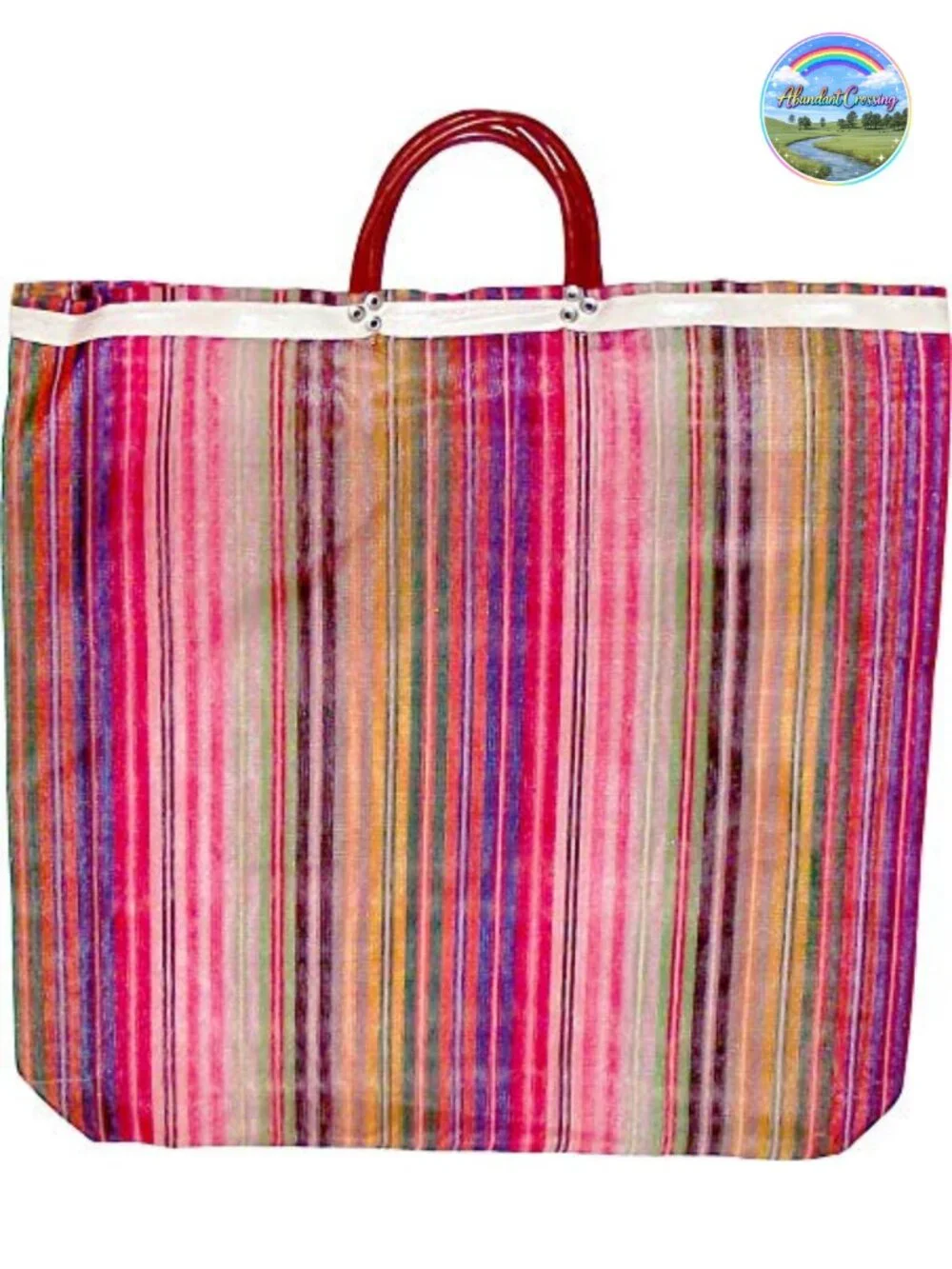 Reusable Mesh Grocery Bags, Market Tote, High Thread Plastic, 3 Pack, 20x22 in